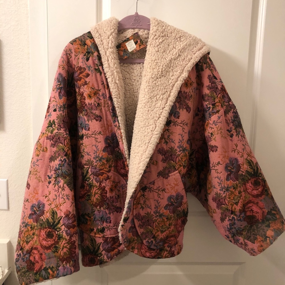 Reversible Sherpa/Upholstery Fabric Jacket